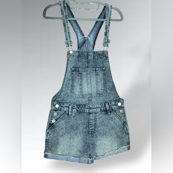 Denim Overall Shorts by NO BO Size 3-5 Relaxed Fit - Picture 2 of 14